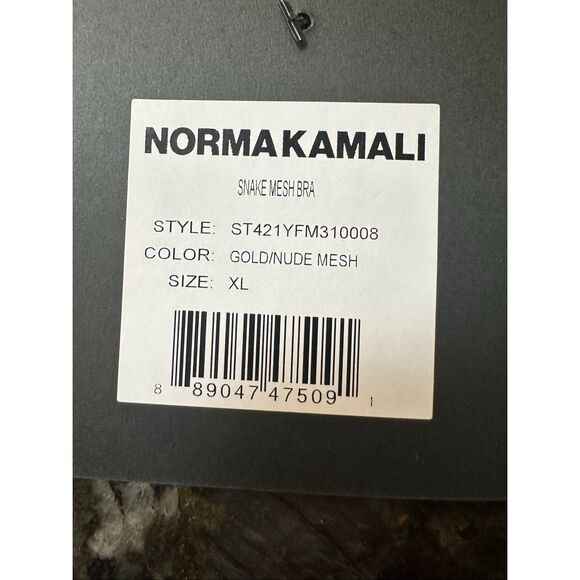 NORMA KAMALI Snake Mesh Bra Top gold foil, XL - Picture 7 of 7